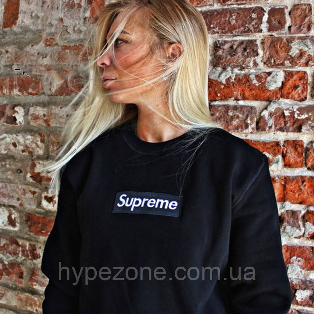 Світшот Supreme Жіночий | Світшот Супрім Чорний