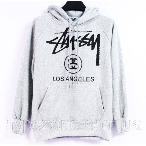 Худі сірий чоловічий Stussy ( Стасси ) | Кофта Толстовка