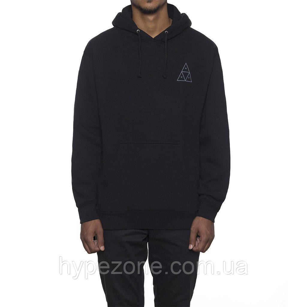 Худі чорна чоловіча з принтом HUF Worldwide Толстовка logo mini