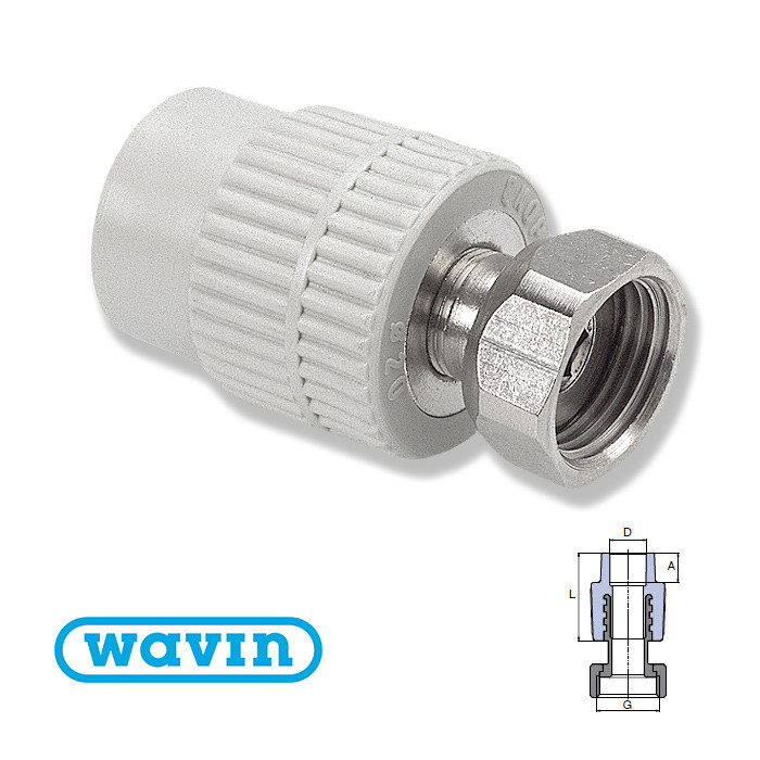 Муфта з мет. накидною гайкою EKOPLASTIK, фото 1