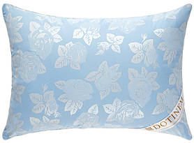 Подушка для сну блакитна 50х70 "ROSALIE" тик штучний лебединий пух (211036-2)