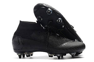 Бутси з носком Nike Mercurial Superfly CR 7 Black (Найк Меркурил Суперфлай чорного кольору) розміри 41-45