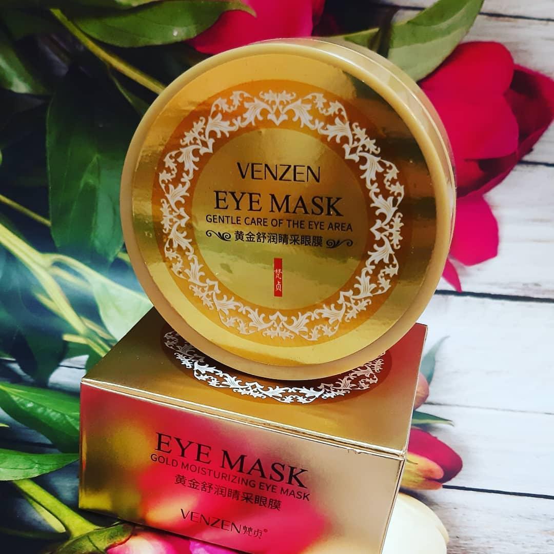 Гідрогелеві патчі під очі з частинками золота та спіруліною Venzen Gold Moisturizing Eye Mask