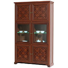 Вітрина подвійна Вар.1 у вітальню ДСП/МДФ Афіна Скай