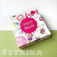 Коробка подарункова з крафт-картону "Hand Made" 77*80*28 мм