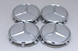 Ковпачки/заглушки для дисків Mercedes з хром. зіркою 75мм СРІБЛО A2204000125