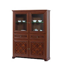 Вітрина подвійна Вар.4 у вітальню ДСП/МДФ Афіна Скай