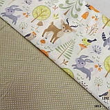 Сатин в бежево-коричневу клітинку, ширина 160 см, фото 4