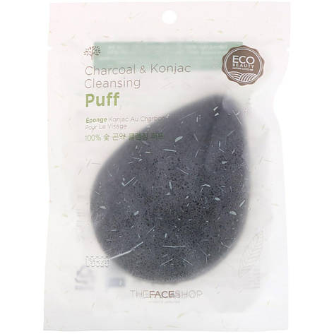 Спонж конняку для особи з деревним вугіллям The Face Shop Charcoal & Копјас Cleansing Puff 1 шт (564079), фото 1