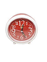 Будильник кварцовий червоний круглий опт 635