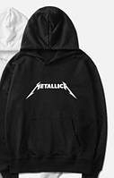 Худи Metallica черная с логотипом Металлика рок-группа (мужская женская детская) Кофта с капюшоном Толстовка