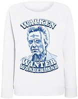 Женский новогодний свитшот Walken In A Winter Wonderland (белый)