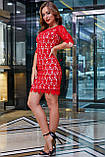 Красиве нарядне мереживне плаття футляр 42-48 розміру червоне, фото 3