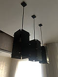 Люстра Black Manific Decor чорна мінімалізм лофт з дерева 14*14*28 см Чорна (1403), фото 5