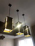 Люстра Black Manific Decor чорна мінімалізм лофт з дерева 14*14*28 см Чорна (1403), фото 4
