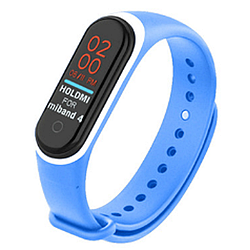 Ремешок для фитнес-трекера Mi Band 3 и Mi Band 4 DOUBLE Голубой