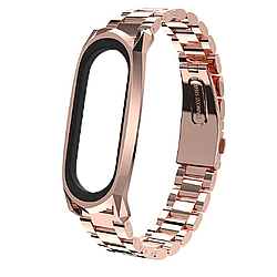 Ремешок для фитнес-трекера Mi Band 3 и Mi Band 4 METALL Бронзовый
