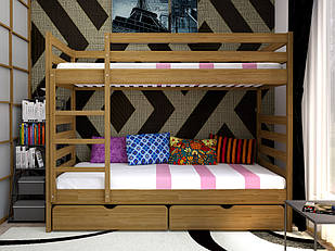 Дитяче двох'ярусне дерев'яне ліжко Трансформер 1