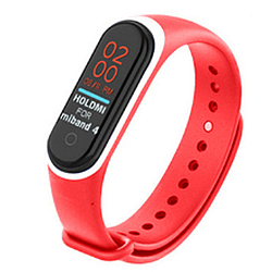 Ремінець для фітнес-трекера Mi Band 3 і Mi Band 4 DOUBLE Червоний з білим