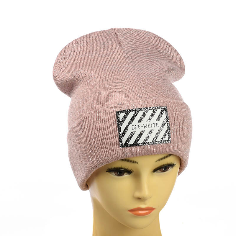 Шапка-лопата с люрексом "Off-White" пудра