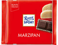 Ritter Sport Чёрный шоколад с марципановой начинкой 100g