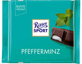 Ritter Sport Чорний шоколад із м'ятною начинкою 100g