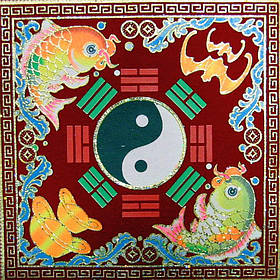 Килимок для грошей "Карпи кої та Інь Янь"