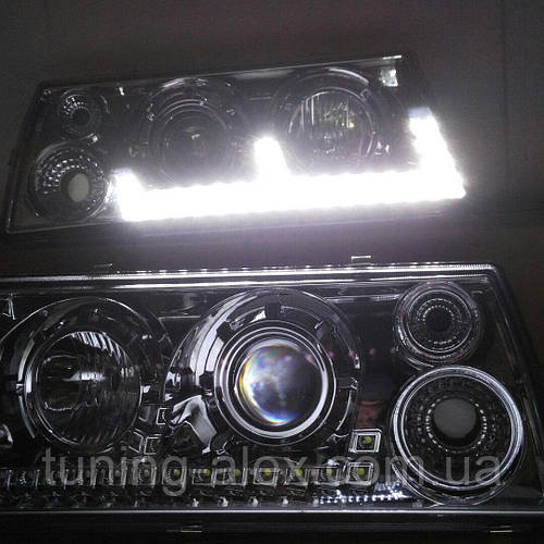 ФАРЫ ВАЗ 21099 С ЛИНЗАМИ И СВЕТОДИОДНОЙ ПОДСВЕТКОЙ + КОМПЛЕКТ LED ЛАМП ...