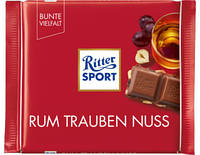 Ritter Sport Молочный шоколад с ромом, изюмом и фундуком 100g