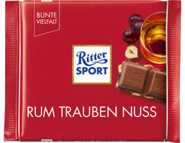 Ritter Sport Молочний шоколад із ромом, родзинками та фундуком 100g