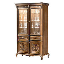 Вітрина дводверна Вар.2 у вітальню ДСП/МДФ Тоскана-Лукка Скай