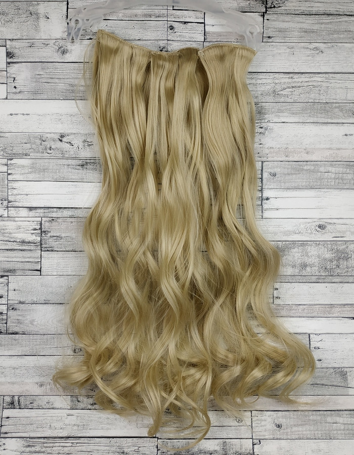 Тресс набір хвилясті 16-613 блонд волосся на заколках кліпсах, фото 1