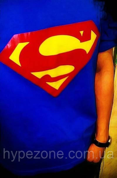 Мужская Футболка SUPERMAN Синий электрик Футболка с принтом Супермен Сверхчеловек Кларк Кент комиксы Марвел - фото 3 - id-p1079528840