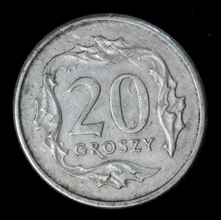 Монета Польщі 20 грошів 1997 - 2015 р., фото 1