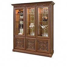 Вітрина трьохдверна Вар.1 у вітальню ДСП/МДФ Тоскана-Нова Скай