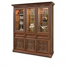 Вітрина трьохдверна Вар.2 у вітальню ДСП/МДФ Тоскана-Нова Скай