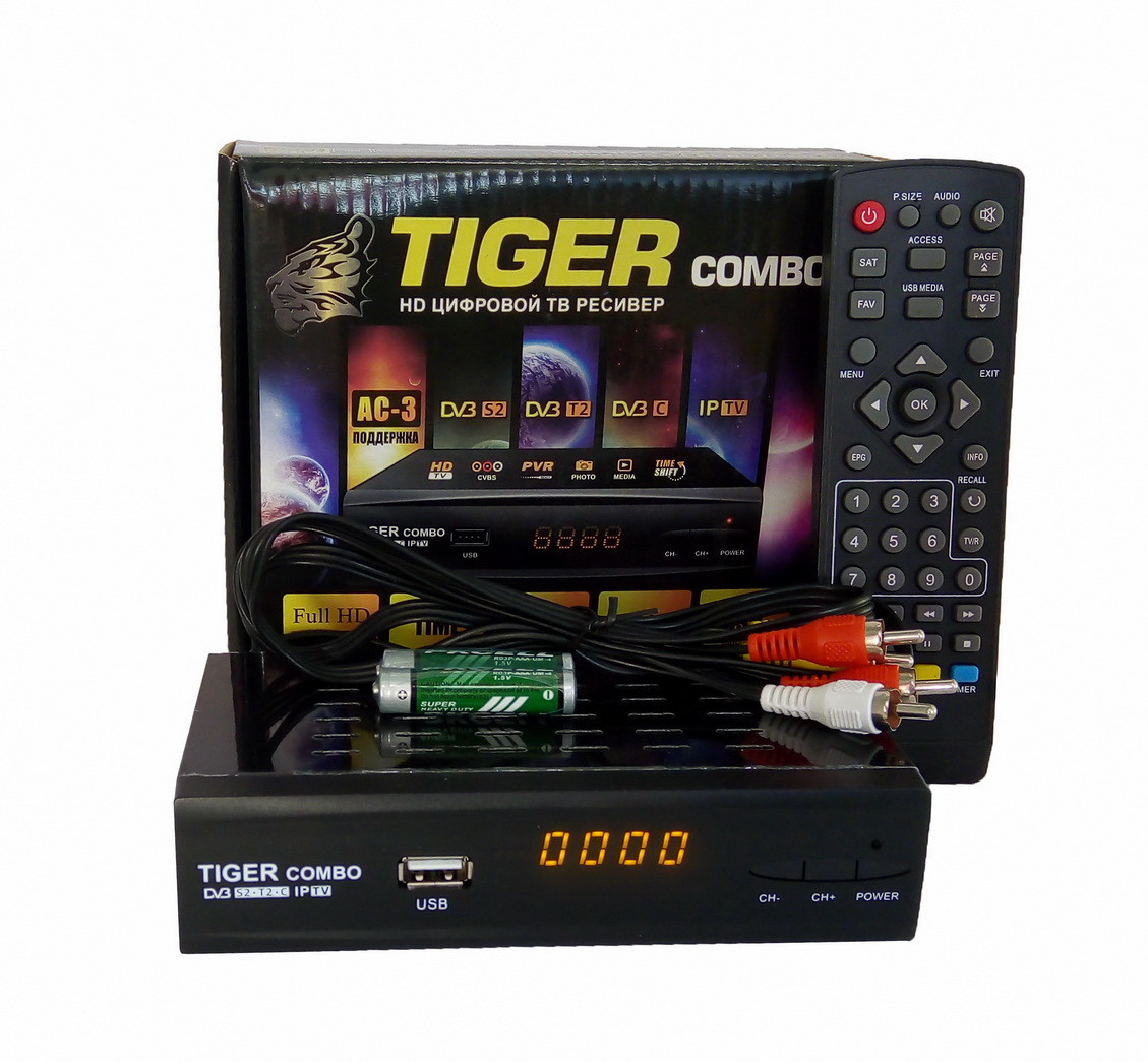 Супутниковий + Ефірний ресивер тюнер Tiger Combo Гарантія 12 м.