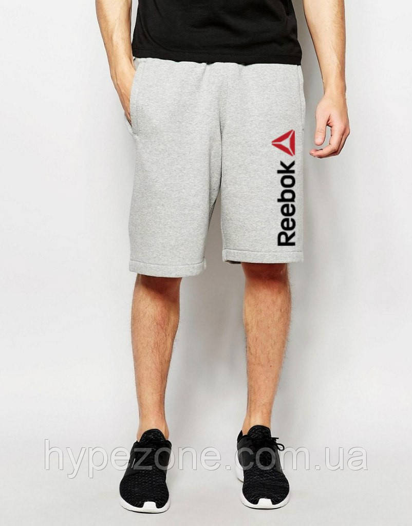 Шорти Reebok ( Рібок ) сірі вертикальний принт