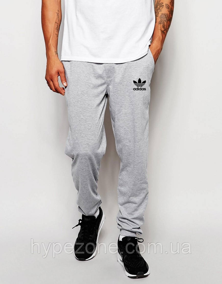 Чоловічі спортивні штани ADIDAS | Адідас сірі старий чорний значок