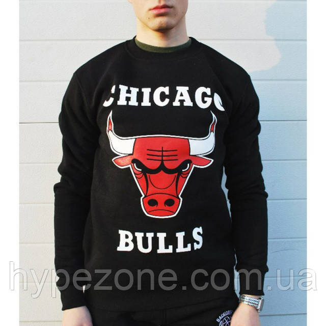 Світшот чорний чоловічий Chicago Bulls | Кофта