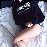 HOODIE Thrasher Худі з принтом Трашер Толстовка жіноча Трешер чорна Кфта з капюшном Трешар. Трикотаж. Бавовна, фото 2