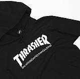 HOODIE Thrasher Худі з принтом Трашер Толстовка жіноча Трешер чорна Кфта з капюшном Трешар. Трикотаж. Бавовна, фото 5