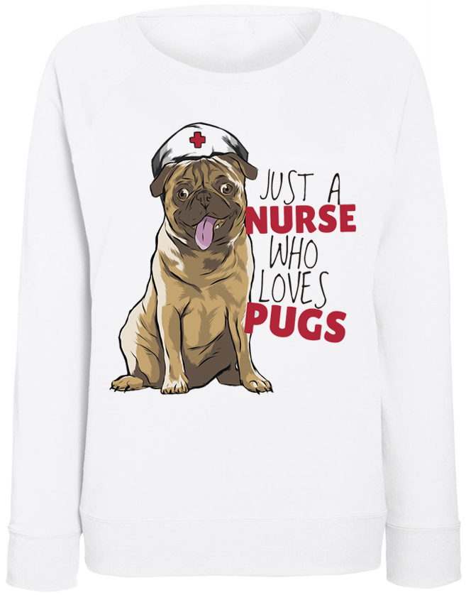 Жіночий світшот Nurse Pug (білий)