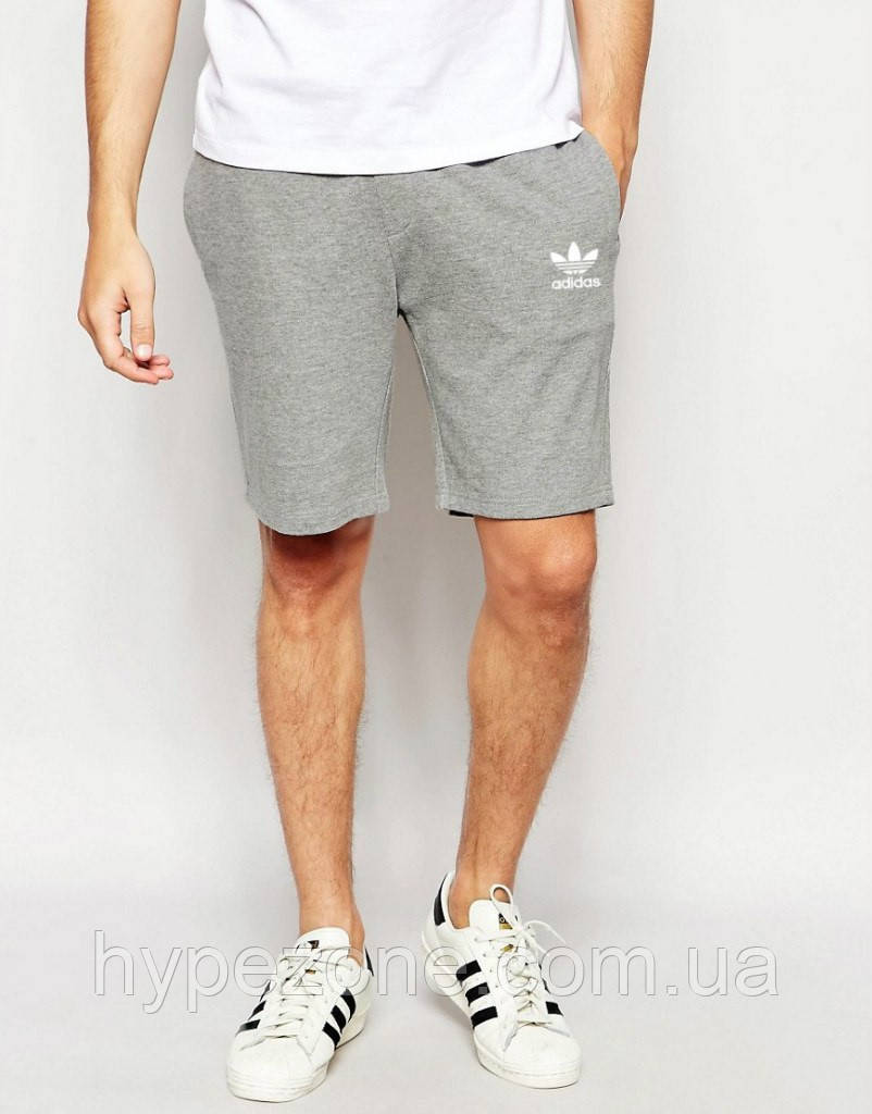 Шорти Adidas ( Адідас ) сірі білий принт