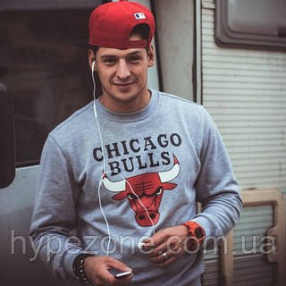 Світшот сірий спортивний Чикаго Буллз Chicago Bulls | Кофта