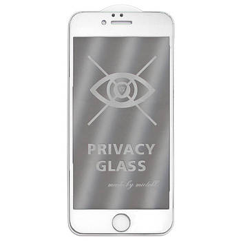 Анти-шпигун захисне скло 5D Privacy Full Glue для Apple iPhone 6 Plus Білий