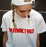Футболка Супутник 1985 жіноча з логотипом SPUTNIK