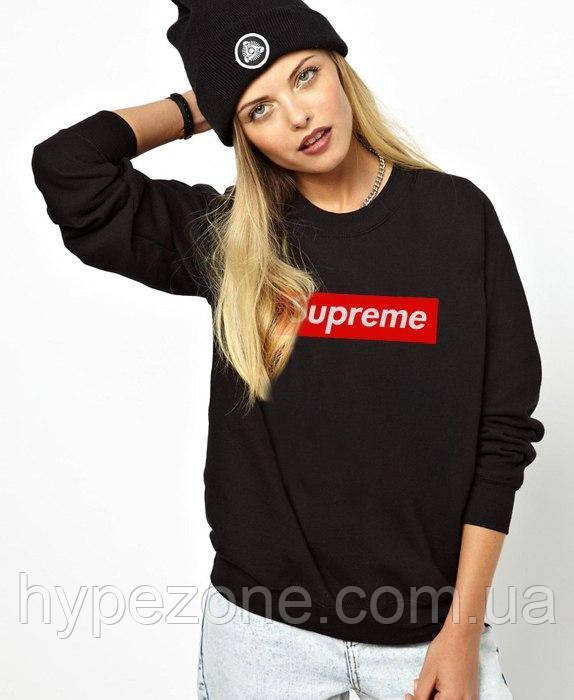 Світшот Supreme Жіночий | Світшот Супрім Чорний