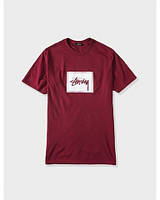 Чоловіча бордова Футболка Stussy stock box