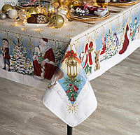 Скатерть новогодняя водоотталкивающая " Рождественский Ангел" 145*214см